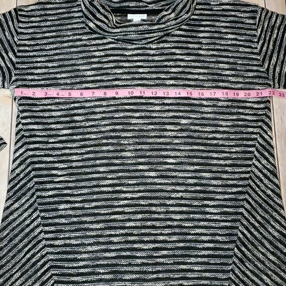 J. Jill Black & White Cowl Neck Tunic Sweater - Picture 7 of 9